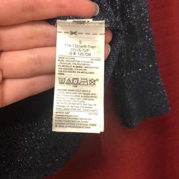 BNWT GAP Kids Navy Blue/Silver Small Sweater - Picture 8 of 10